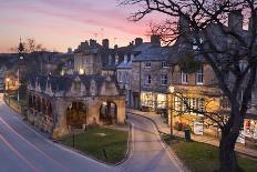 Market Hall and Cotswold Stone Cottages on High Street, Chipping Campden, Cotswolds-Stuart Black-Photographic Print