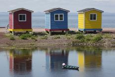 Colourfully Painted Huts by Shore of Atlantic Ocean at Heart's Delight-Islington in Newfoundland-Stuart Forster-Photographic Print