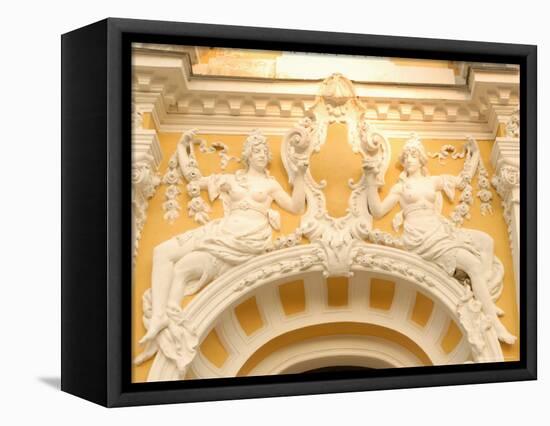 Stucco Decoration on Facade of Dvorana Glauberovych Spring Spa Building Dating from 19th Century-Richard Nebesky-Framed Premier Image Canvas