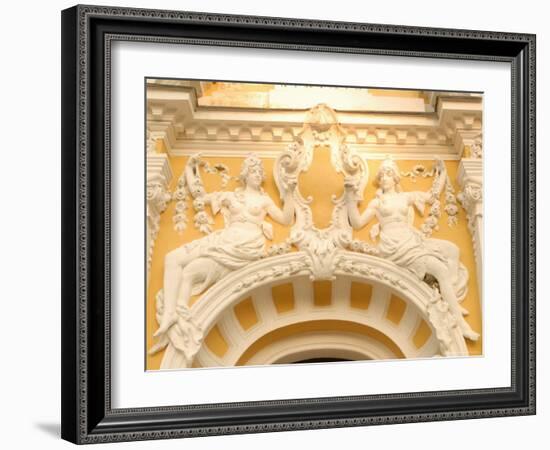 Stucco Decoration on Facade of Dvorana Glauberovych Spring Spa Building Dating from 19th Century-Richard Nebesky-Framed Photographic Print