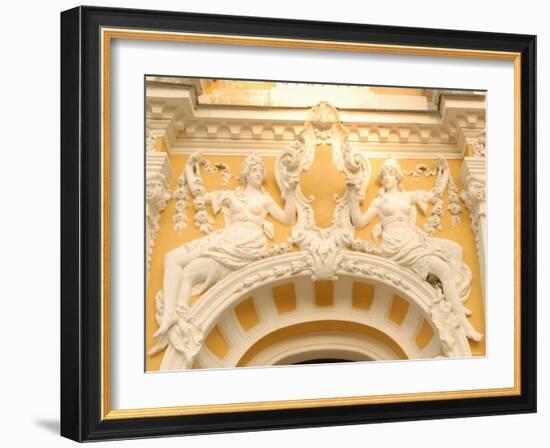 Stucco Decoration on Facade of Dvorana Glauberovych Spring Spa Building Dating from 19th Century-Richard Nebesky-Framed Photographic Print