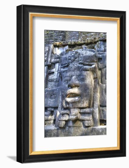 Stucco Mask, the Mask Temple, Lamanai Mayan Site, Belize, Central America-Richard Maschmeyer-Framed Photographic Print