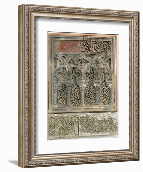 Stucco wall decoration, Islamic Spain, Muluk al Tarr'if period, 12th century-Werner Forman-Framed Photographic Print