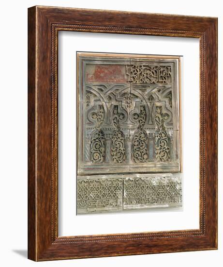 Stucco wall decoration, Islamic Spain, Muluk al Tarr'if period, 12th century-Werner Forman-Framed Photographic Print