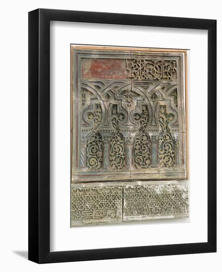 Stucco wall decoration, Islamic Spain, Muluk al Tarr'if period, 12th century-Werner Forman-Framed Photographic Print