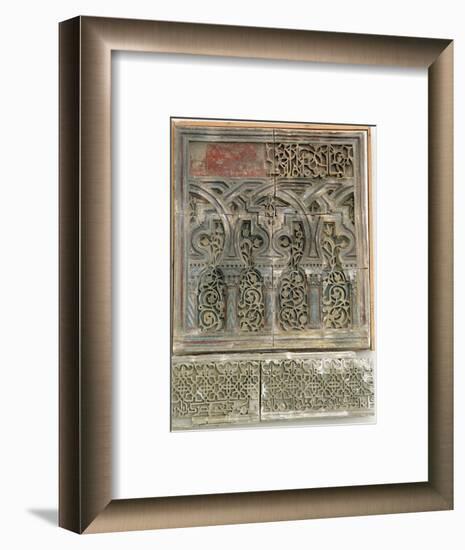 Stucco wall decoration, Islamic Spain, Muluk al Tarr'if period, 12th century-Werner Forman-Framed Photographic Print