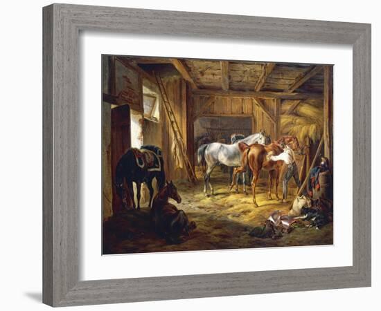 Stud, by Adam Albrecht (1786-1862), Germany, 19th Century-Albrecht Adam-Framed Giclee Print