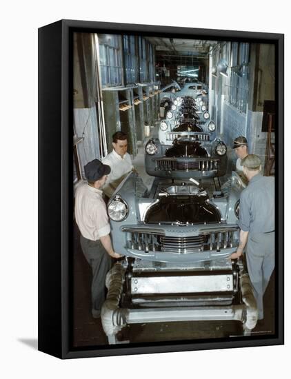 Studebaker Assembly Line in South Bend Indiana, c.1946-Bernard Hoffman-Framed Premier Image Canvas