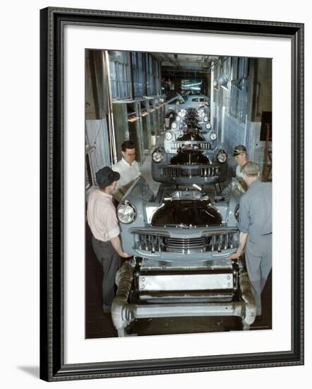 Studebaker Assembly Line in South Bend Indiana, c.1946-Bernard Hoffman-Framed Photographic Print