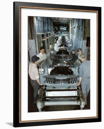 Studebaker Assembly Line in South Bend Indiana, c.1946-Bernard Hoffman-Framed Photographic Print