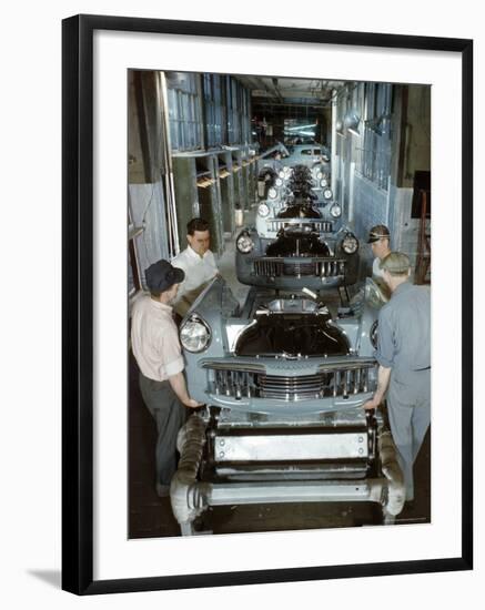 Studebaker Assembly Line in South Bend Indiana, c.1946-Bernard Hoffman-Framed Photographic Print