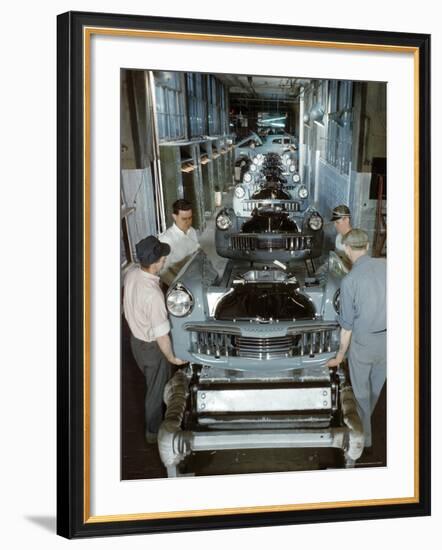 Studebaker Assembly Line in South Bend Indiana, c.1946-Bernard Hoffman-Framed Photographic Print