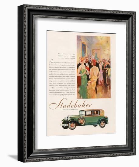 Studebaker, Magazine Advertisement, USA, 1929--Framed Giclee Print