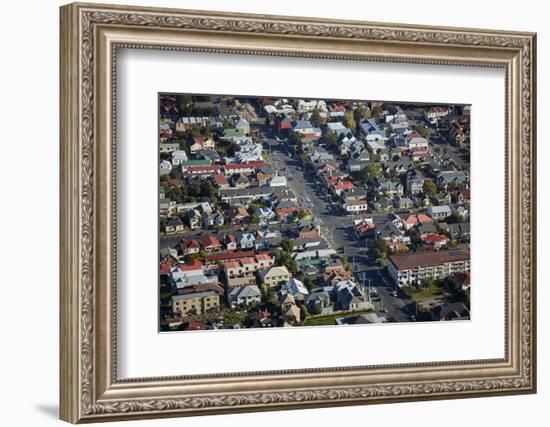 Student Flats, Castle Street, North Dunedin, Otago, South Island, New Zealand, aerial-David Wall-Framed Photographic Print