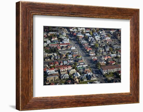 Student Flats, Castle Street, North Dunedin, Otago, South Island, New Zealand, aerial-David Wall-Framed Photographic Print