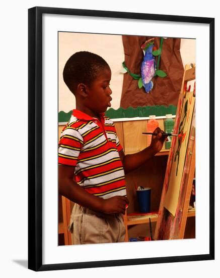 Student in Kindergarten Art Class-Bill Bachmann-Framed Photographic Print