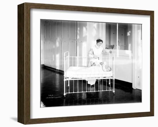 Student Nurse and Patient, ca. 1913-null-Framed Giclee Print