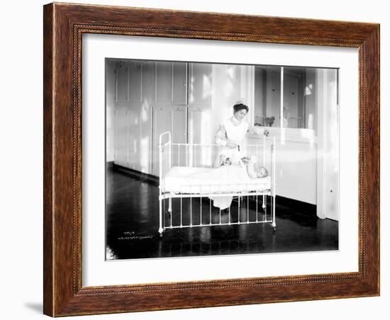 Student Nurse and Patient, ca. 1913-null-Framed Giclee Print