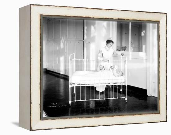 Student Nurse and Patient, ca. 1913-null-Framed Premier Image Canvas