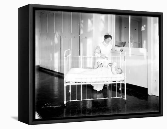 Student Nurse and Patient, ca. 1913-null-Framed Premier Image Canvas