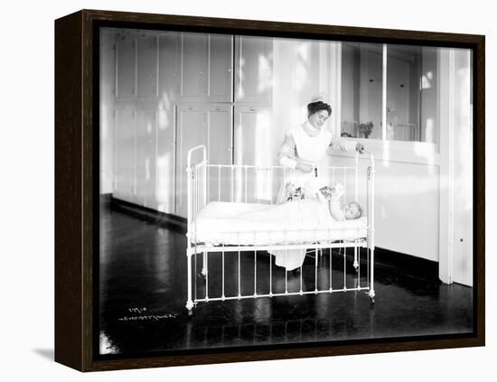 Student Nurse and Patient, ca. 1913-null-Framed Premier Image Canvas