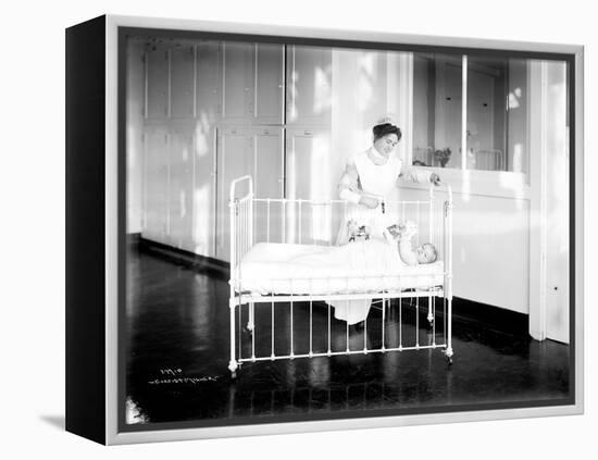 Student Nurse and Patient, ca. 1913-null-Framed Premier Image Canvas