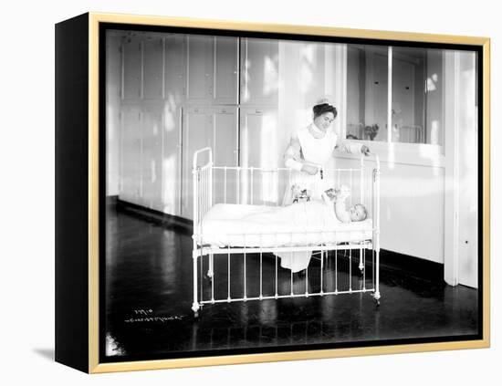 Student Nurse and Patient, ca. 1913-null-Framed Premier Image Canvas