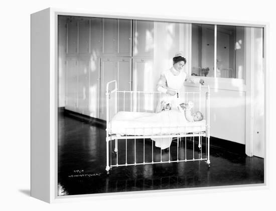 Student Nurse and Patient, ca. 1913-null-Framed Premier Image Canvas