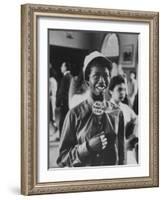 Student Wearing Hat and Button on Shirt That Says: All I Want is Love on "Old Clothes Day"-Gordon Parks-Framed Photographic Print