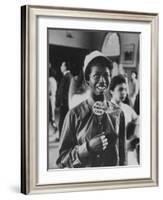 Student Wearing Hat and Button on Shirt That Says: All I Want is Love on "Old Clothes Day"-Gordon Parks-Framed Photographic Print