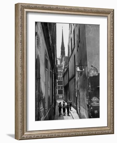 Students Abroad Touring in the 4th Arrondissement-Yale Joel-Framed Photographic Print