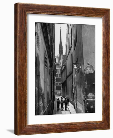 Students Abroad Touring in the 4th Arrondissement-Yale Joel-Framed Photographic Print