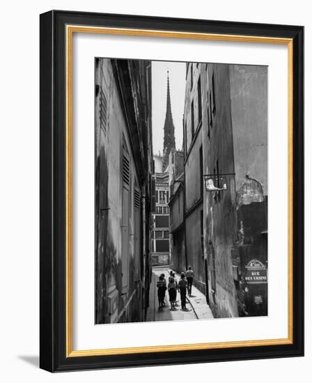 Students Abroad Touring in the 4th Arrondissement-Yale Joel-Framed Photographic Print