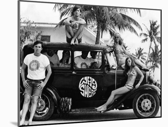 Students During Spring Break at Ft Lauderdale with 1930s Roadster, Apr 20, 1968-null-Mounted Photo