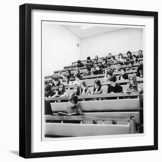 Students in a Lecture Theatre at Warwick University, Coventry-Henry Grant-Framed Photographic Print