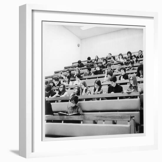 Students in a Lecture Theatre at Warwick University, Coventry-Henry Grant-Framed Photographic Print