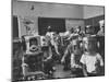 Students in an Astronomy Class Wearing Home Made Space Helmets-Allan Grant-Mounted Photographic Print