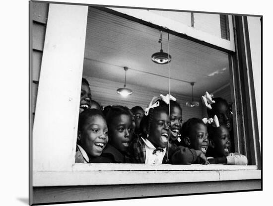 Students Looking Out the Window of the All Black Thomy Lafon School-Robert W^ Kelley-Mounted Photographic Print
