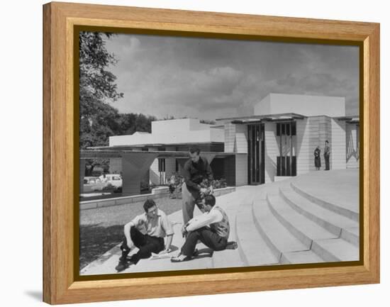 Students on Campus of Florida Southern University Designed by Frank Lloyd Wright-Alfred Eisenstaedt-Framed Premier Image Canvas