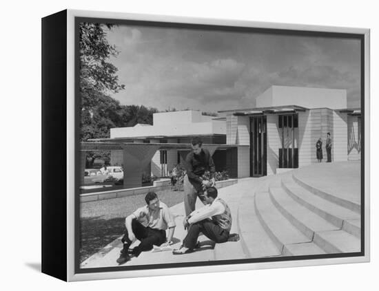 Students on Campus of Florida Southern University Designed by Frank Lloyd Wright-Alfred Eisenstaedt-Framed Premier Image Canvas