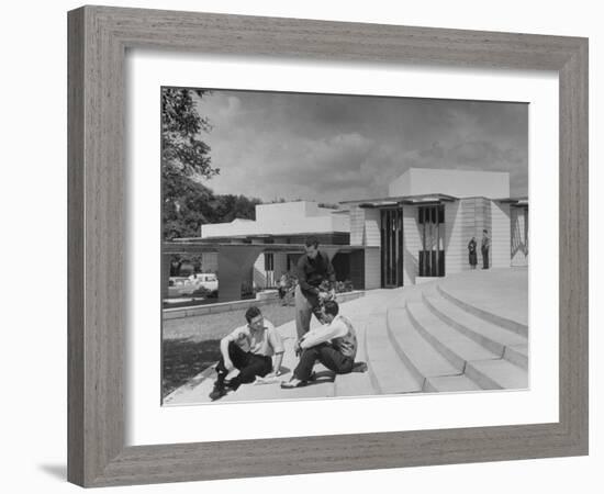 Students on Campus of Florida Southern University Designed by Frank Lloyd Wright-Alfred Eisenstaedt-Framed Photographic Print