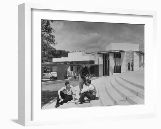 Students on Campus of Florida Southern University Designed by Frank Lloyd Wright-Alfred Eisenstaedt-Framed Photographic Print