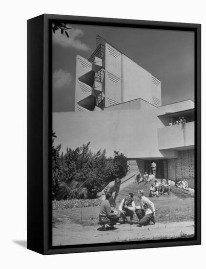 Students on Campus of Florida Southern University Designed by Frank Lloyd Wright-Alfred Eisenstaedt-Framed Premier Image Canvas