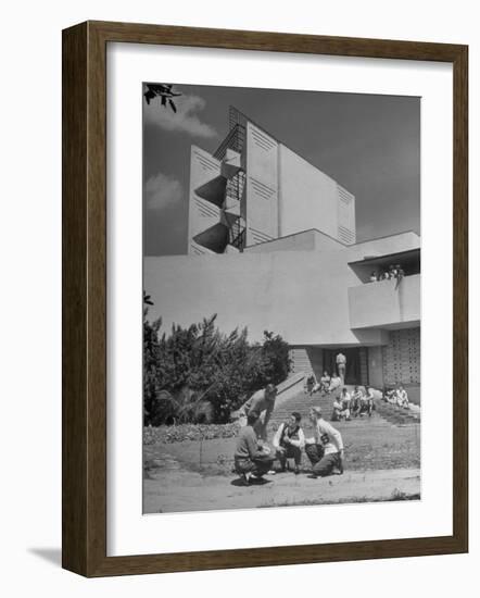 Students on Campus of Florida Southern University Designed by Frank Lloyd Wright-Alfred Eisenstaedt-Framed Photographic Print