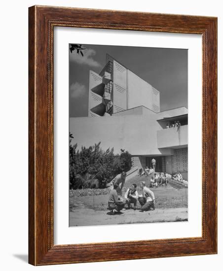 Students on Campus of Florida Southern University Designed by Frank Lloyd Wright-Alfred Eisenstaedt-Framed Photographic Print