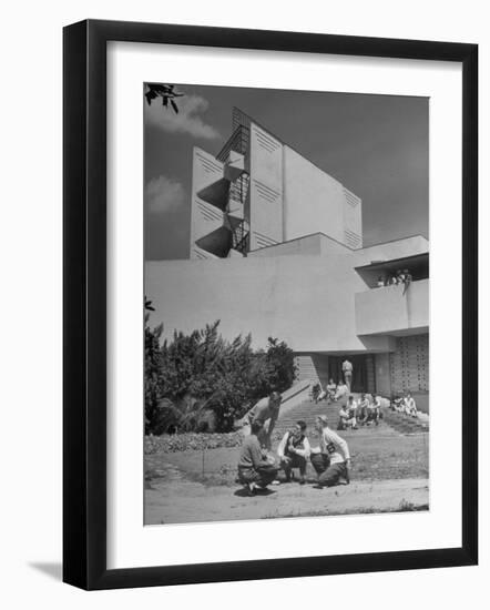 Students on Campus of Florida Southern University Designed by Frank Lloyd Wright-Alfred Eisenstaedt-Framed Photographic Print