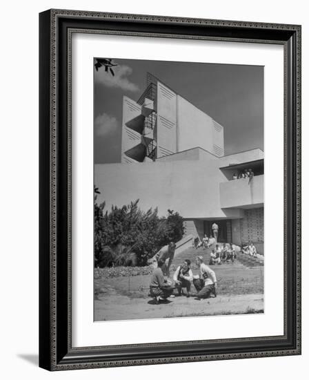 Students on Campus of Florida Southern University Designed by Frank Lloyd Wright-Alfred Eisenstaedt-Framed Photographic Print