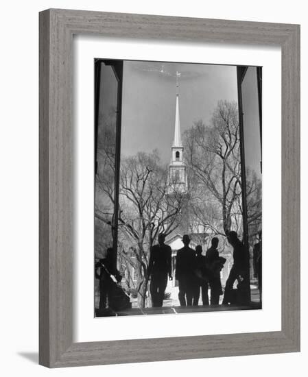 Students on Steps of Widener Library at Harvard University-Alfred Eisenstaedt-Framed Photographic Print