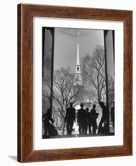 Students on Steps of Widener Library at Harvard University-Alfred Eisenstaedt-Framed Photographic Print