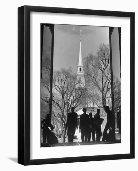 Students on Steps of Widener Library at Harvard University-Alfred Eisenstaedt-Framed Photographic Print